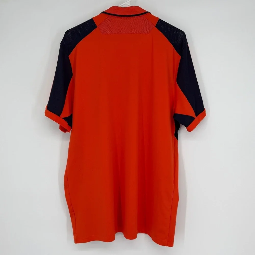 RLX Ralph Lauren Mens Polo Orange Navy Performance Golf‎ Shirt Size M